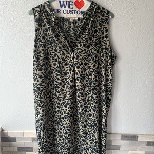 LOFT Blue and Cream Floral Dress